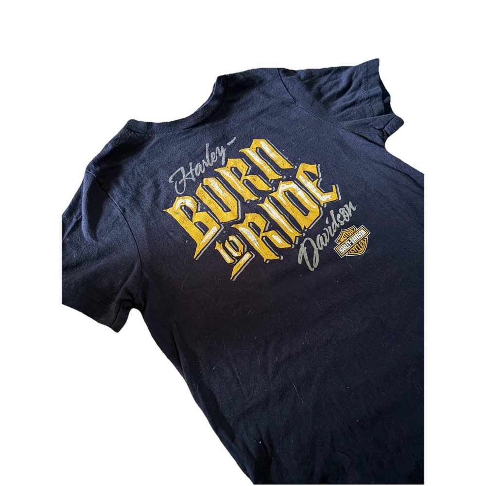 Harley Davidson Kids Youth Small Blue Shirt Muncie In.‎ Born To Ride